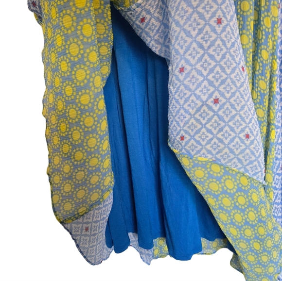 Ella Moss Blue and Green Geometric Maxi Dress - Picture 3 of 5